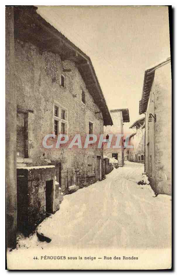 CPA Perouges Sous la Neige Rue des Rondes
