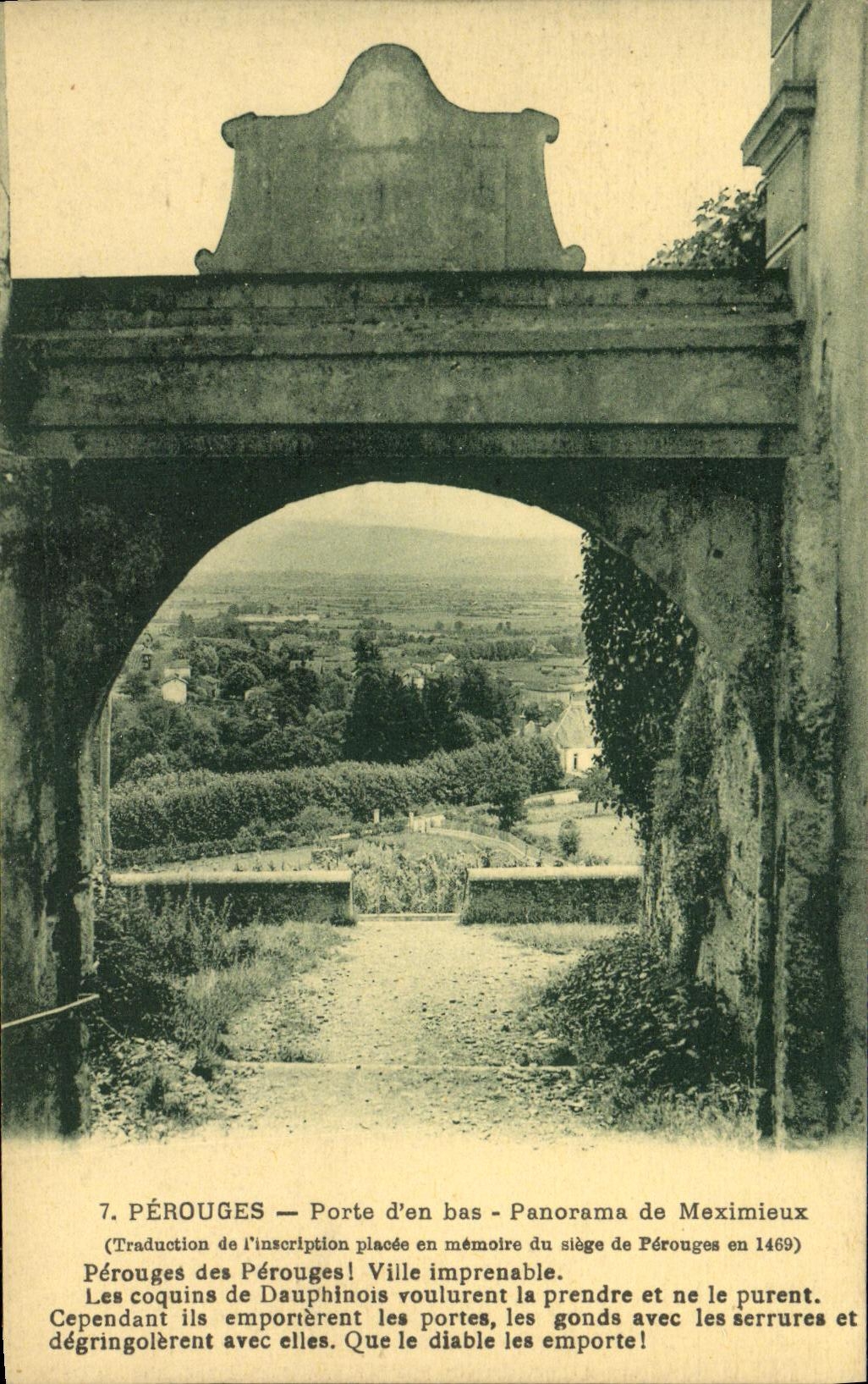 CPA Perouges Porte d en Bas Panorama de Meximieux