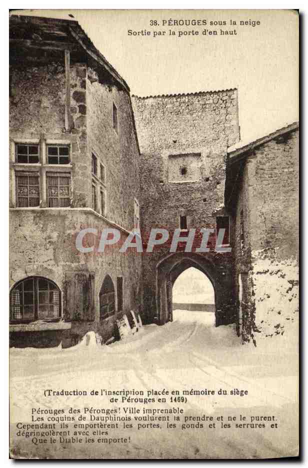 CPA Perouges Sous la Neige Sortie par la porte d en haut 