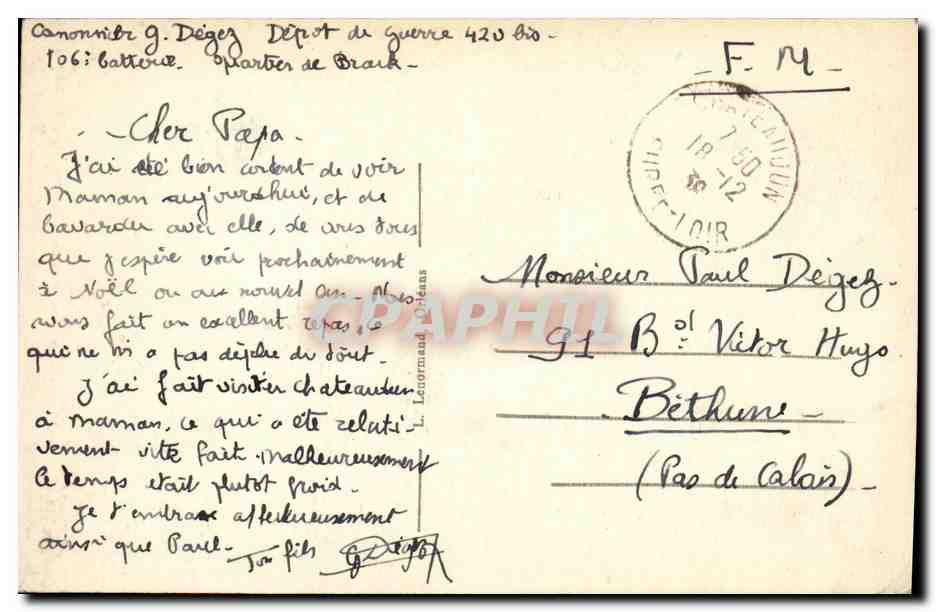 CPA Chateaudun Le Chateau la chapelle et le donjon  — Verso