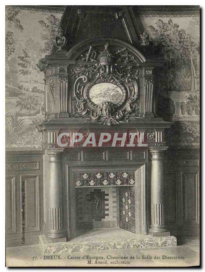 DREUX - Caisse d'Epargne, Cheminée de la Salle des Directeurs — M. Avard, architecte