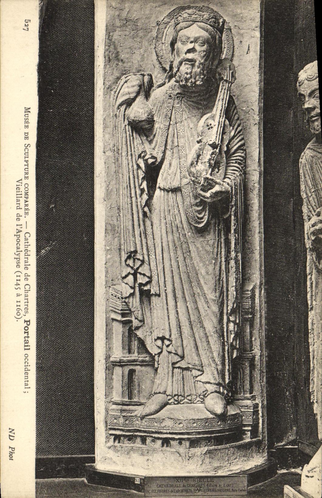 Saint John the Baptist — Statue of the Western Portal of Chartres Cathedral — Museum of Comparative Sculpture, Vielland de l'Apocalypse (12th century)