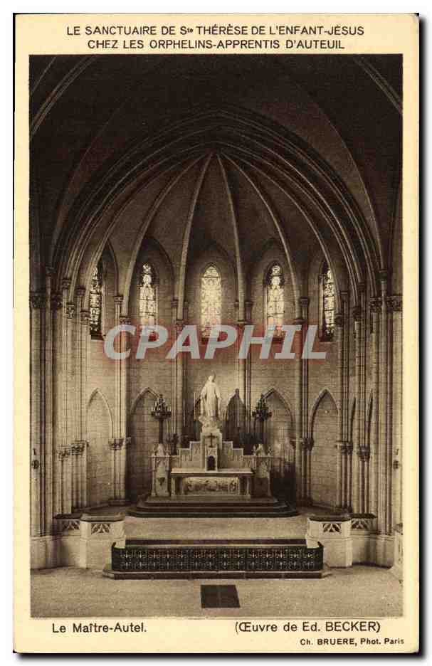CPA Le Maitre Autel Sanctuaire de Ste Therese de l enfant Jesus Orphelins d Auteuil Paris 