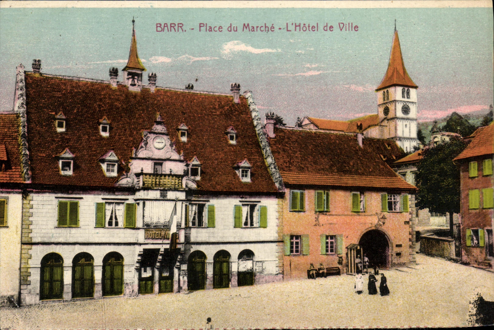 CPA Barr Place du Marche L Hotel de Ville