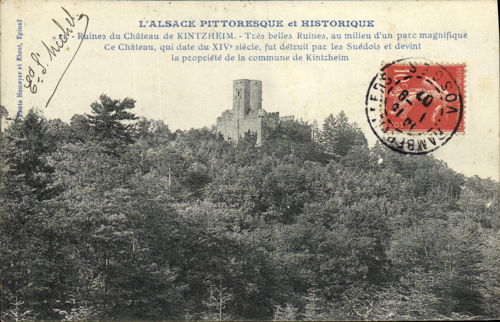 CPA L Alsace Pittorseque et Historique Ruines du Chateau de Kintzheim