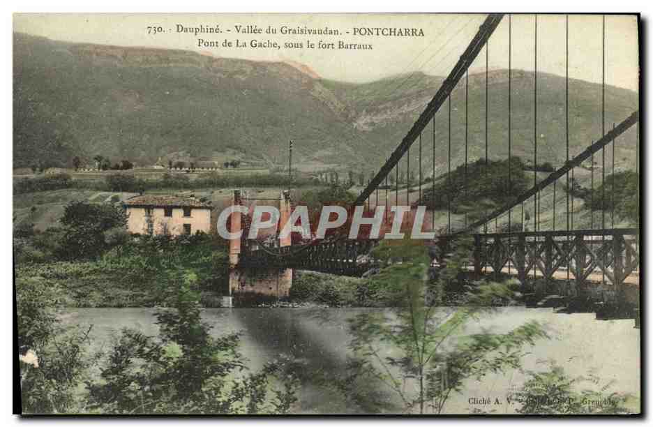 CPA Dauphine Valle du Graisivaudan Pontchara Pont de la Gache sous le fort Barraux