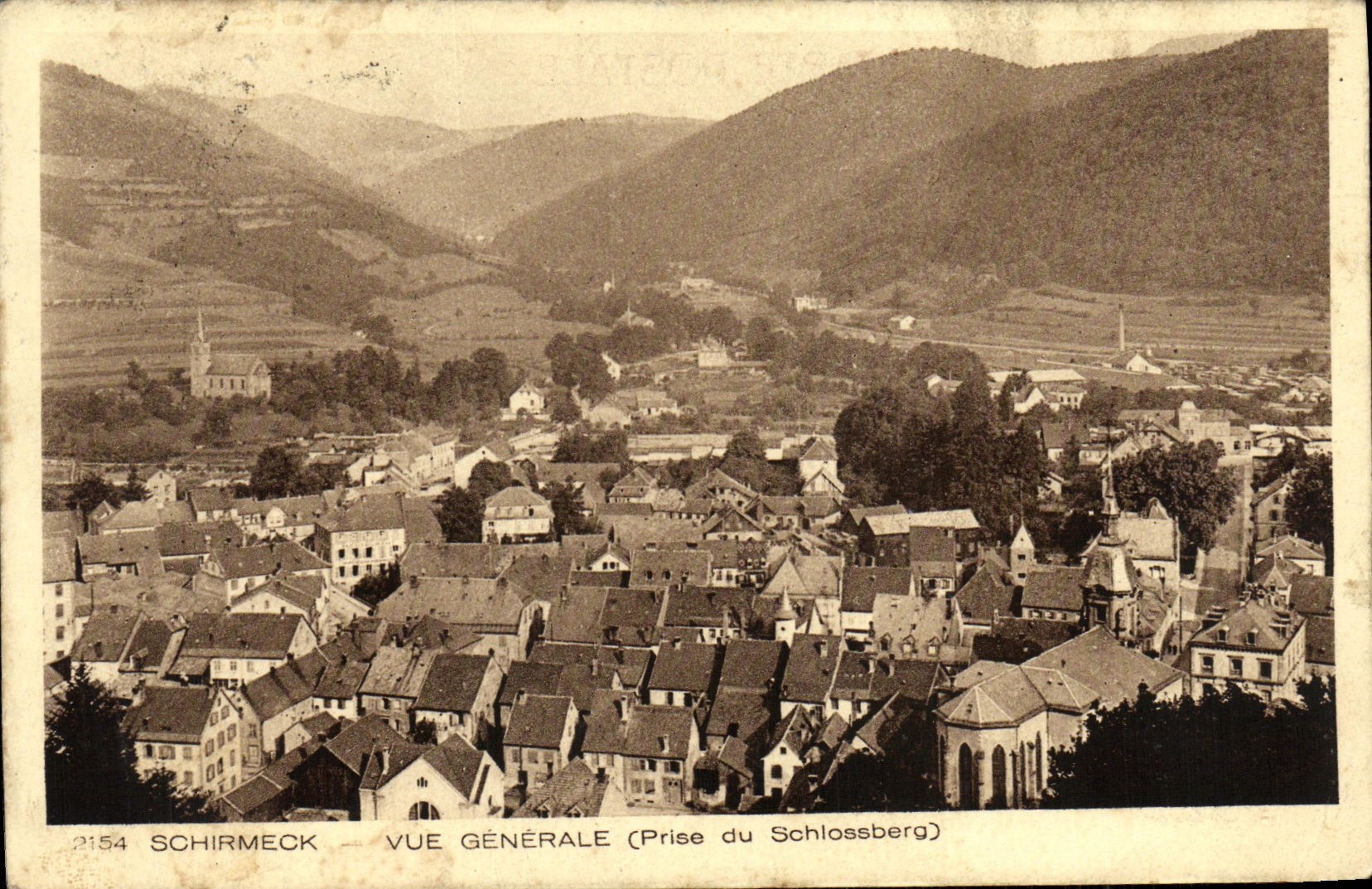 Schirmeck — Vue générale (prise du Schlossberg) — Imp. Ed. Braun, n° 2154