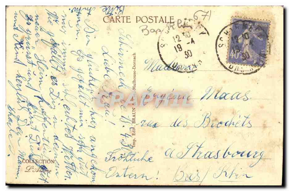 Schirmeck — Vue générale (prise du Schlossberg) — Imp. Ed. Braun, n° 2154 — Verso