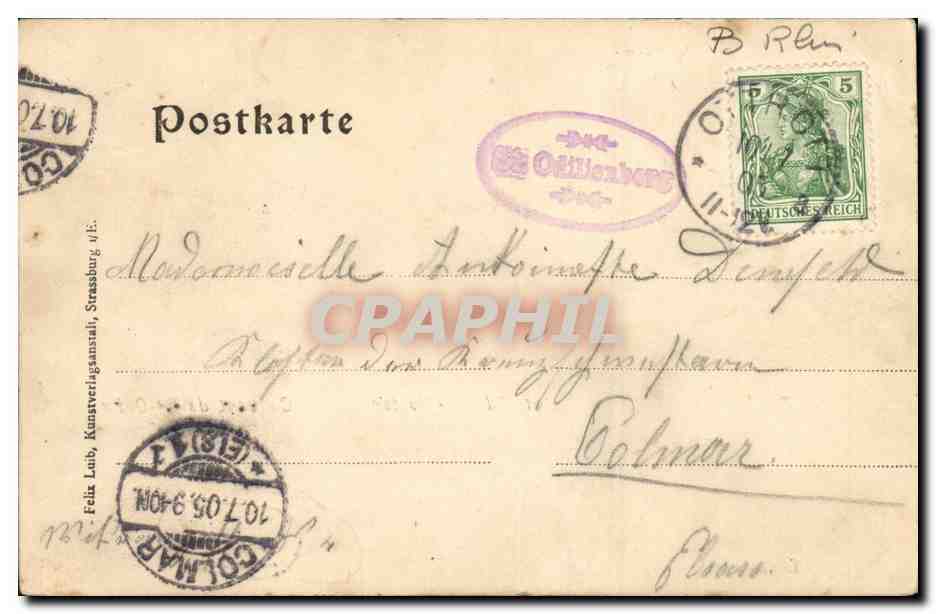 CPA St Odilien Kloster Couvent de Ste Odile — Verso