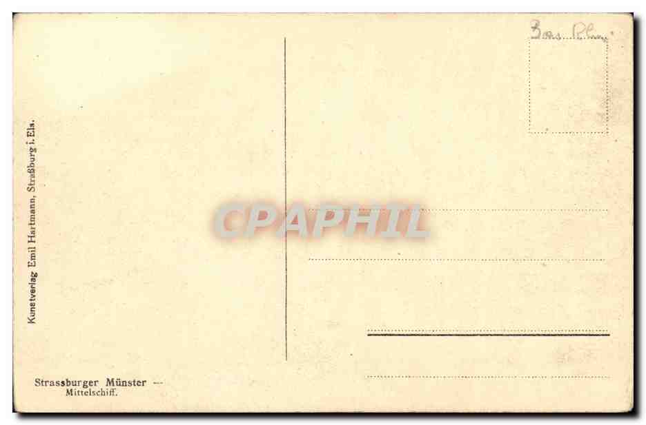 CPA Strassbourger Munster  — Verso