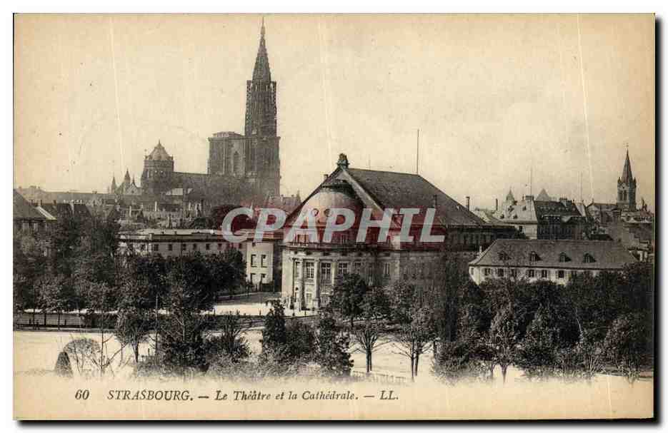 CPA Strasbourg Le Theatre et la Cathedrale