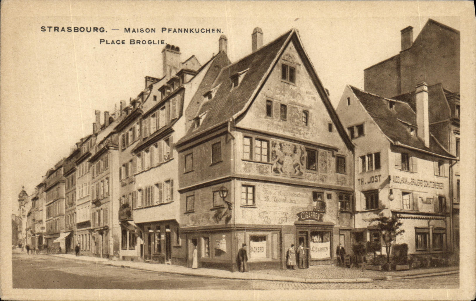 CPA Strasbourg Maison Pfannkuchen Place Broglie