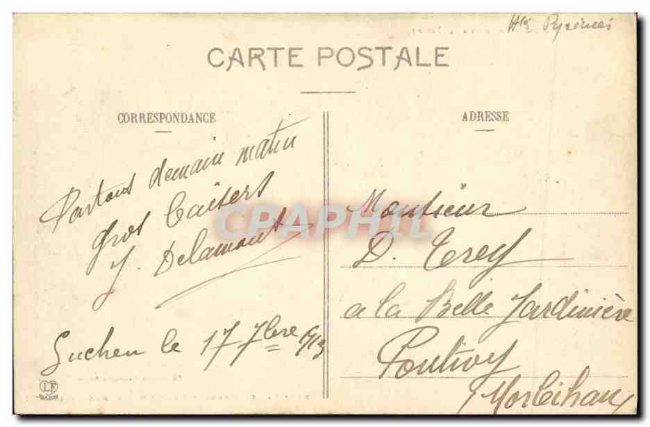 CPA Vallee d Aure Guchen Vue Generale — Verso