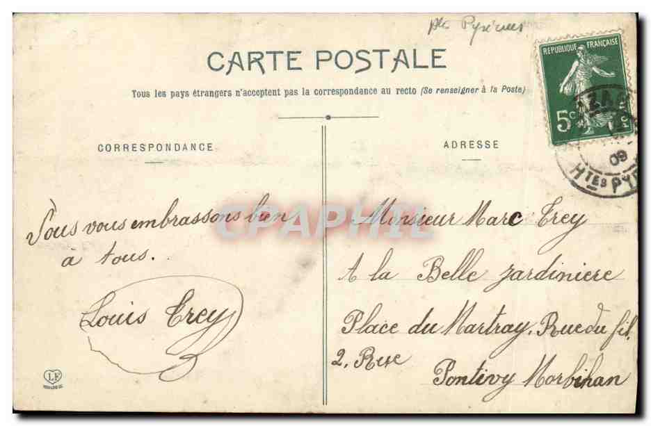 CPA Belle Fontaine Guchen Pres Ancizan — Verso