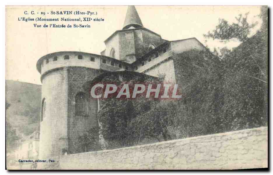 CPA St Savin L eglise Vue de l entree de St Savin 