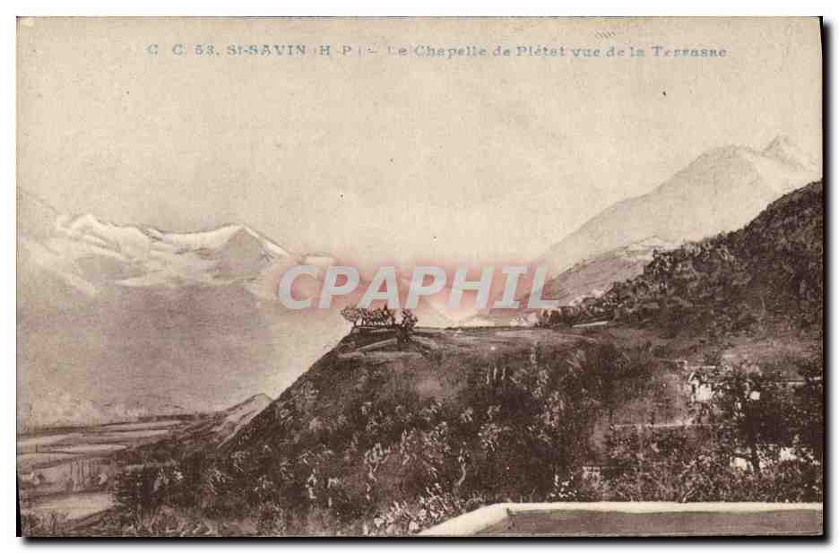 Le Chapelle de Plétat vue de la Terrassane — Saint-Savin — Carrache, éditeur, Pau