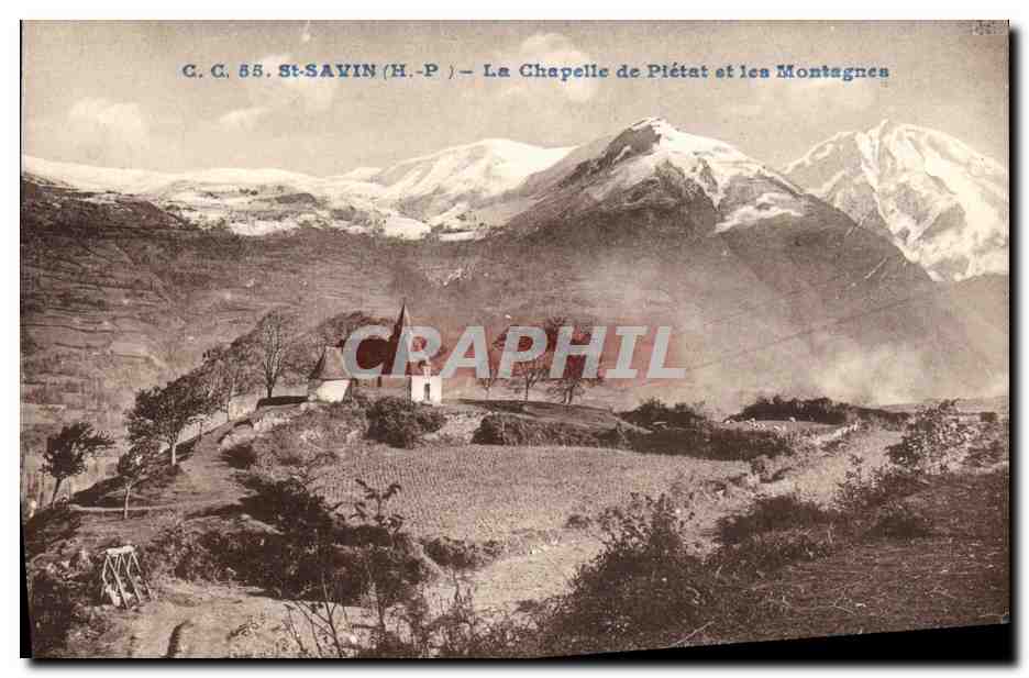 CPA St Savin La Chapelle de Pletat et les Montagnes