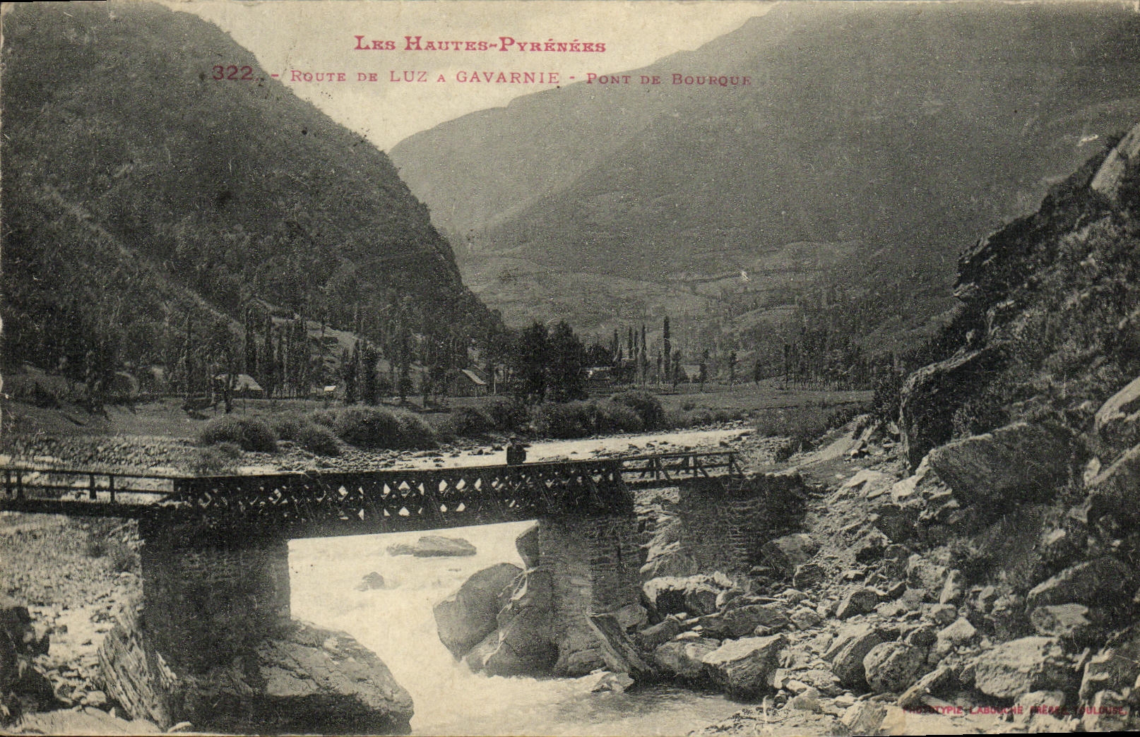 CPA Route de Luz a Gavarnie Pont de Bourque