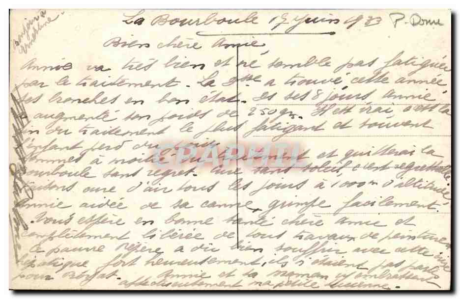 La Bourboule — Vue générale et Gorges de la Dordogne — G.d'O. n°46 — Rückseite