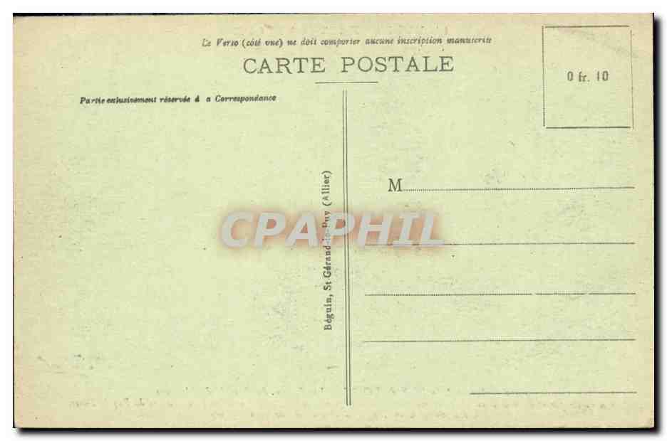 Sommet du Puy de Dôme — Ruines du Temple de Mercure — Éditeur : Béguin, St-Gérand-de-Puy — Verso