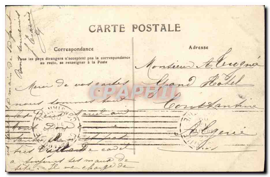 CPA Le Mont Dore Vue Generale et le Capucin — Verso