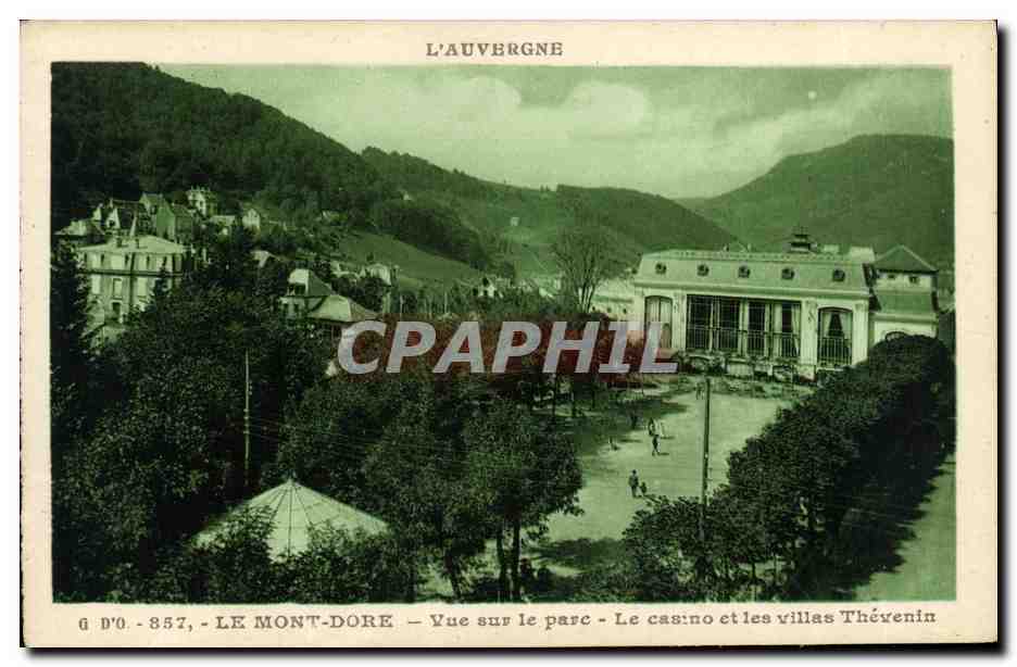 CPA Le Mont Dore Vue Sur le Parc Le Casino et les Villas Thevenin