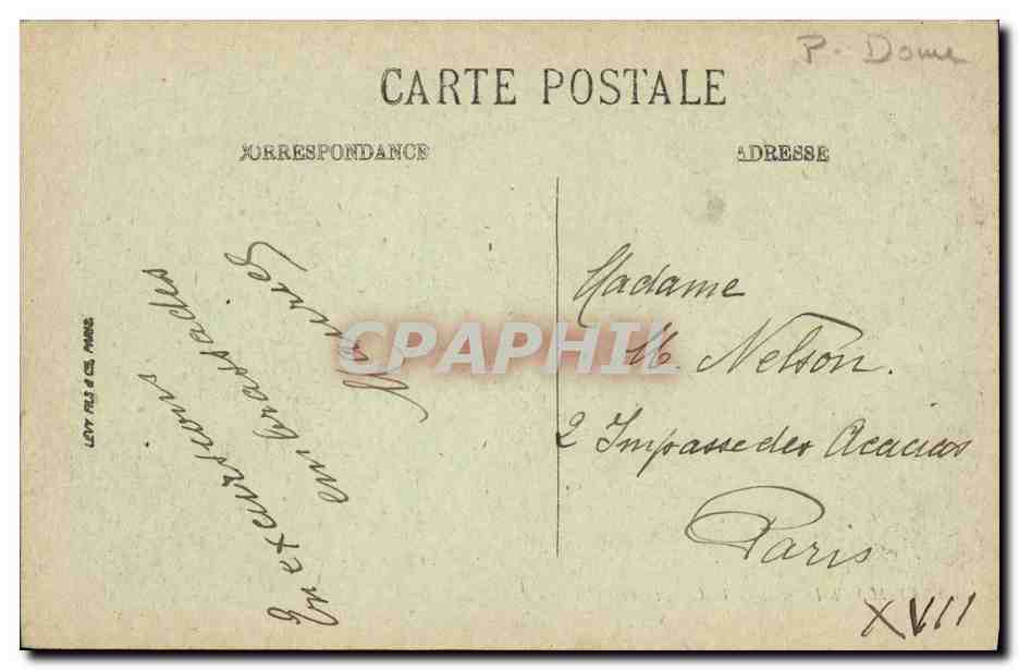 CPA Le Mont Dore Le Chemin du Sancy Ane Mule — Verso