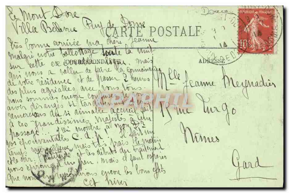 CPA Le Mont Dore ascension du Puy de Sancy — Rückseite