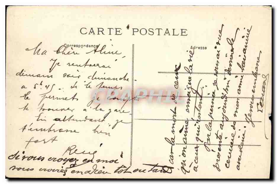 CPA Clermont Ferrand Rue des Gras au Fond le Puy de Dame — Rückseite