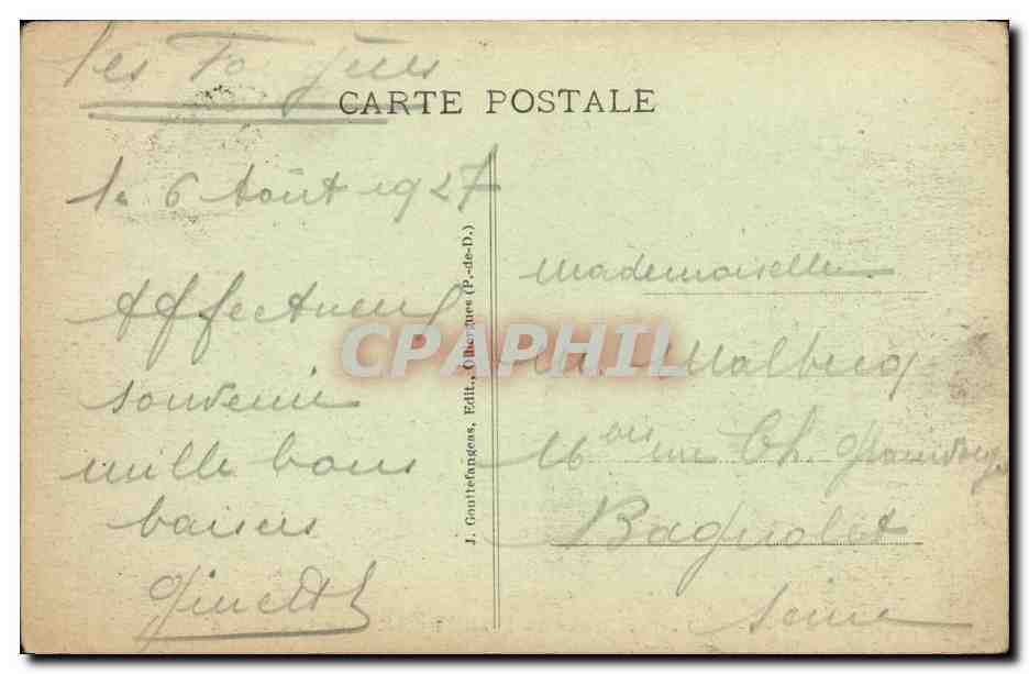 CPA Environs du Mont Dore Le Lac Pavin — Verso