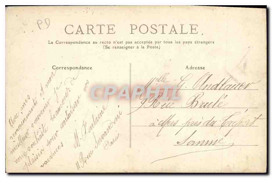 Chouvigny et le Vieux Château — L'Auvergne pittoresque — Edition V.U.C. — Verso