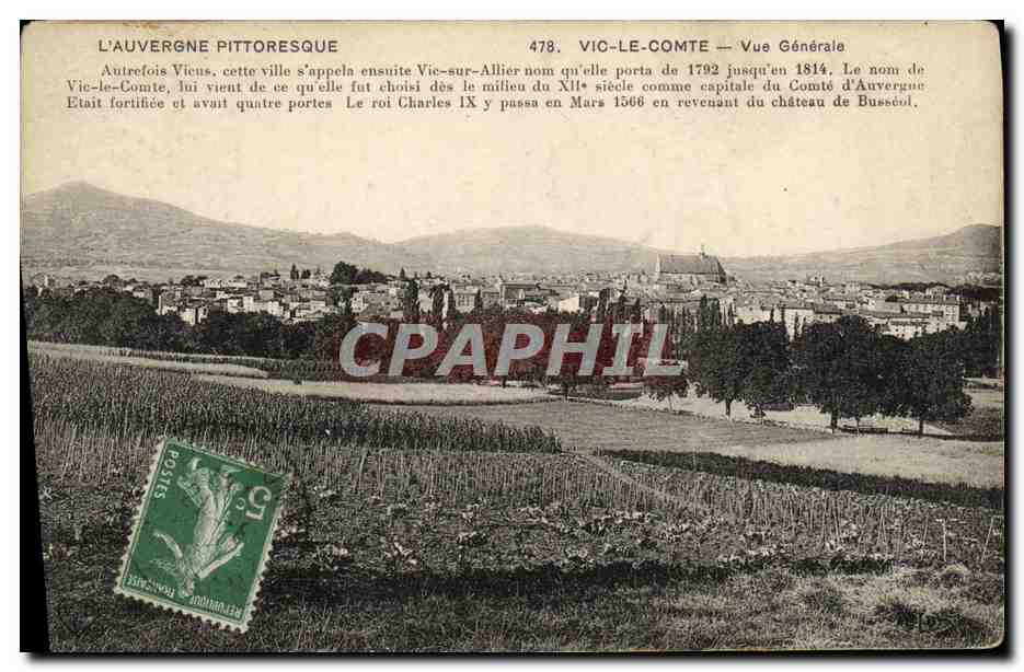CPA L Auvergne Vic Le Comte Vue Generale
