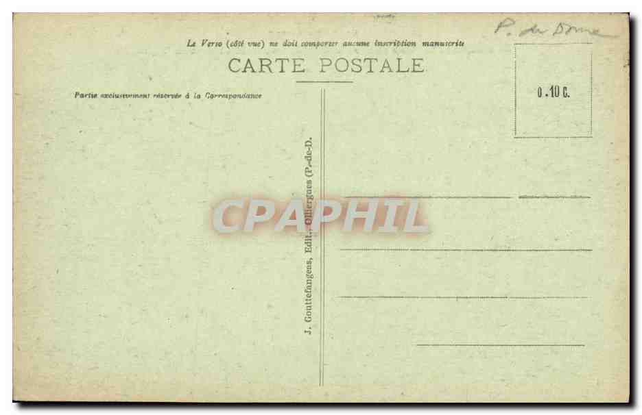 CPA L Auvergne Vue Generale de Champeix et de Son Vignoble — Verso
