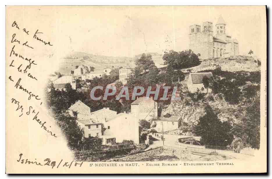 CPA Saint Nectaire le Haut Eglise Romane Etablissement thermal