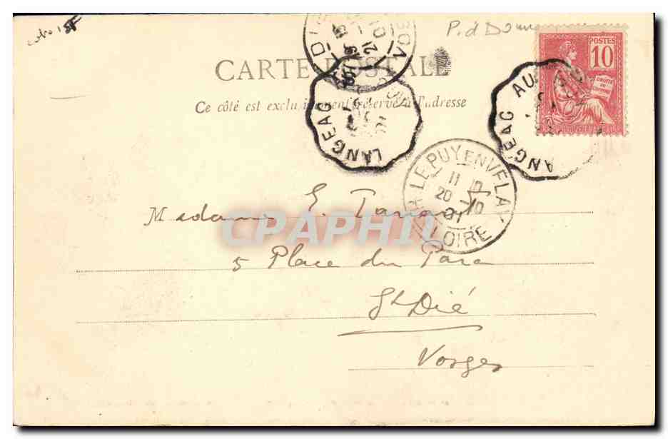 CPA Saint Nectaire le Haut Eglise Romane Etablissement thermal — Rückseite