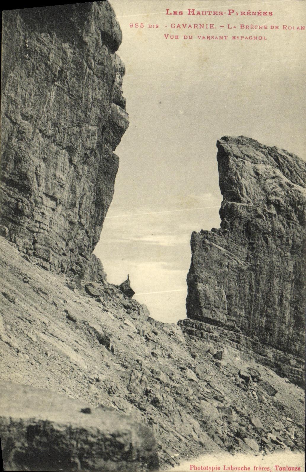 Les Hauts-Pyrénées - Gavarnie - La Brèche de Roian - Vue du versant espagnol - Phototypie Labouche frères, Toulouse