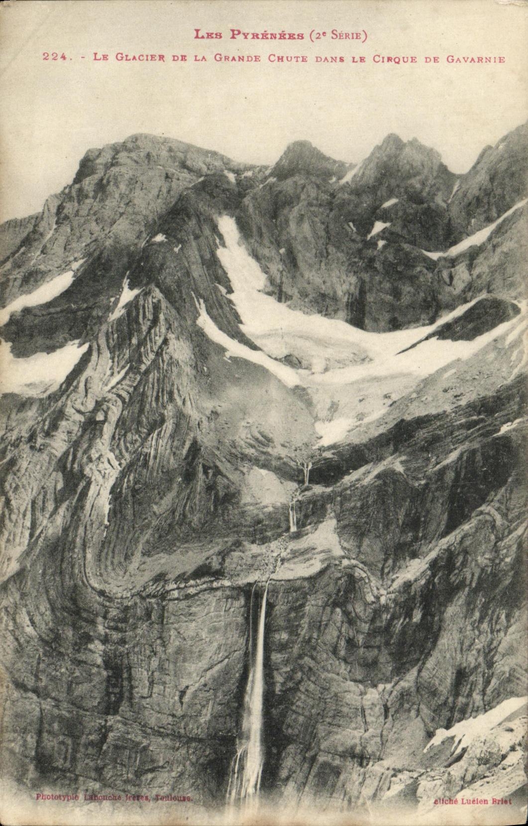 Le Glacier de la Grande Chute dans le Cirque de Gavarnie — Les Pyrénées (2e Série) — Phototypie Lahouche Jérôme, Toulouse