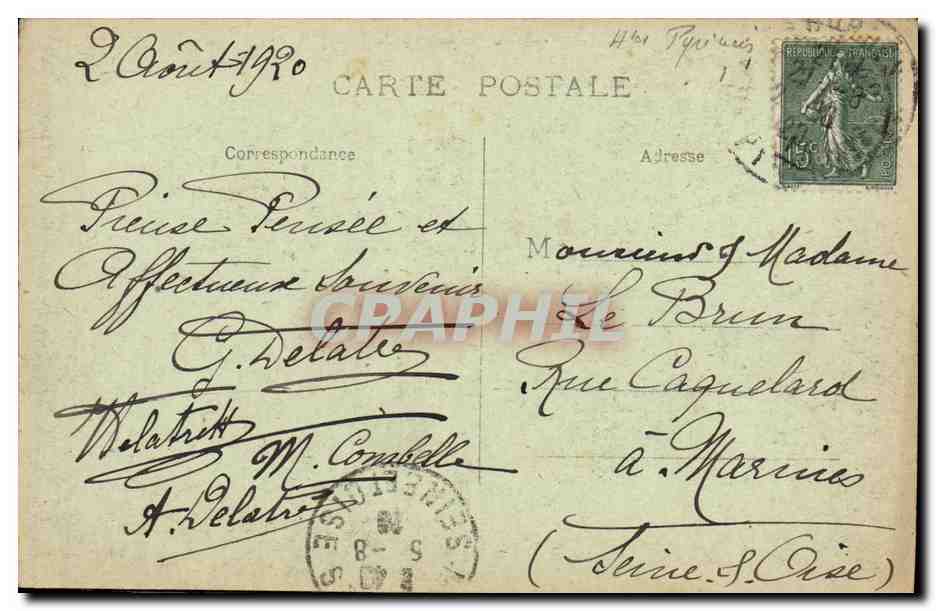 CPA Lourdes La Basilique et Chateau Fort — Verso