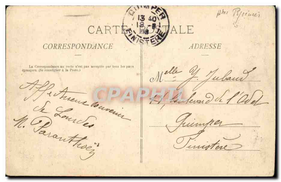 CPA Lourdes Souvenir du cinquantenaire — Verso