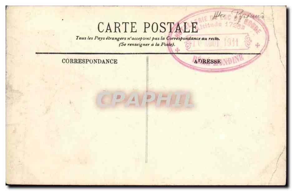 CPA Lourdes Vue Prise vers le Chateau — Verso