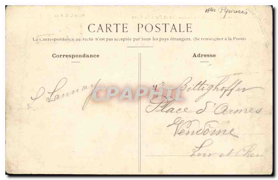 CPA Lourdes Chateau Fort et Pont du Gave — Verso