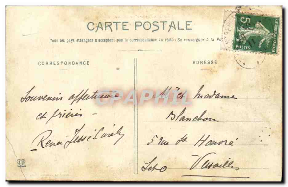 CPA Lourdes Le Gave de Peu en aval de Lourdes — Verso