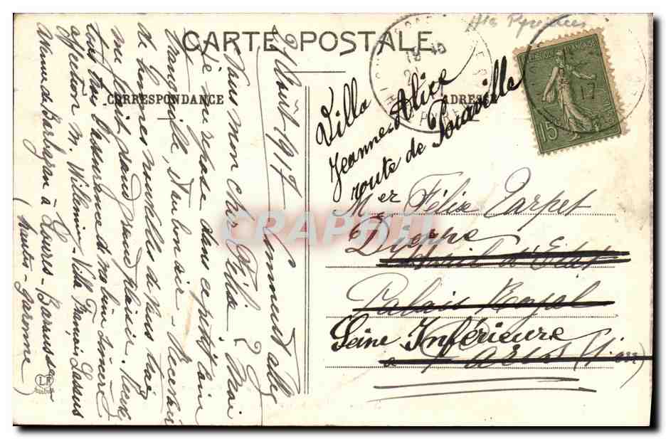 Loures (Hte-Pyrénées) — La Route de Barbazan, près du pont — Phototype Labouché Frères, N° 356 — Verso