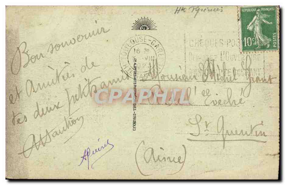 CPA Lourdes La Procession Venant de la Grotte — Verso