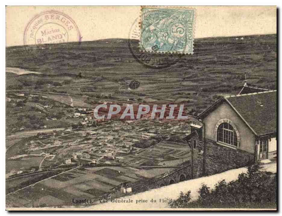 CPA Lourdes Vue Generale Prise du Pic du Jer