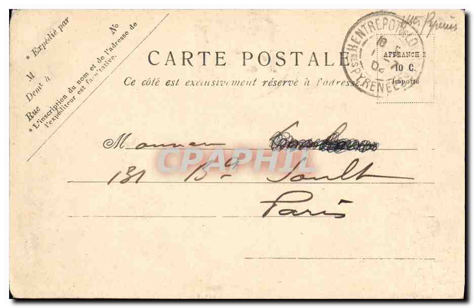 CPA Lourdes Vue Generale Prise du Pic du Jer — Verso