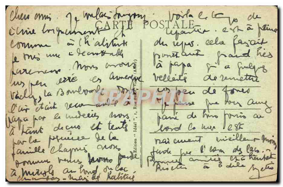 CPA Le Lac Chambon et les Monts Dore — Verso