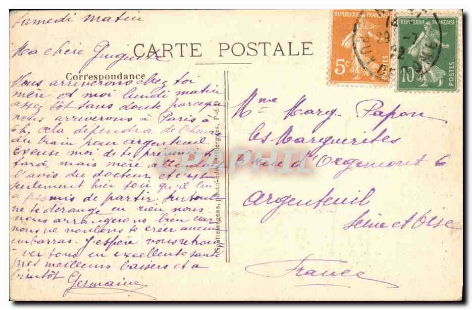 CPA Royat Belle Croix Sculptee du 15eme — Rückseite