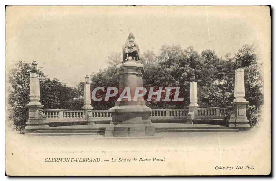 Clermont-Ferrand — La Statue de Blaise Pascal — Collections ND Phot. - Anverso