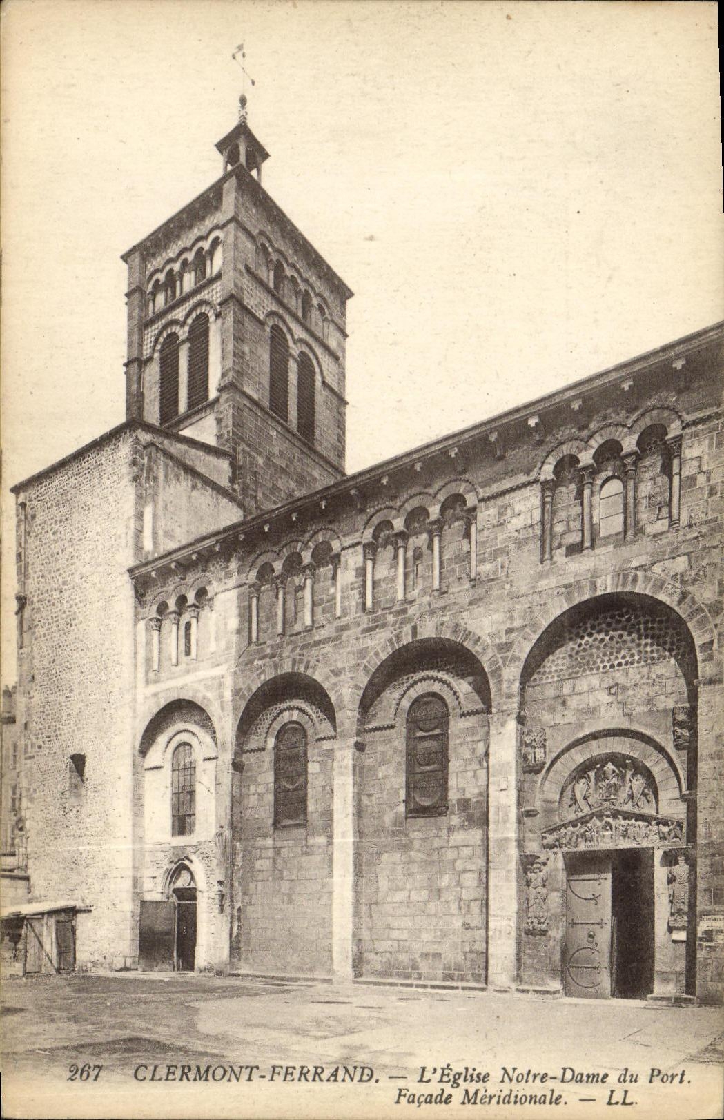 Clermont-Ferrand — Ansicht der Kirche Notre-Dame du Port. Südliche Fassade — LL, n° 267